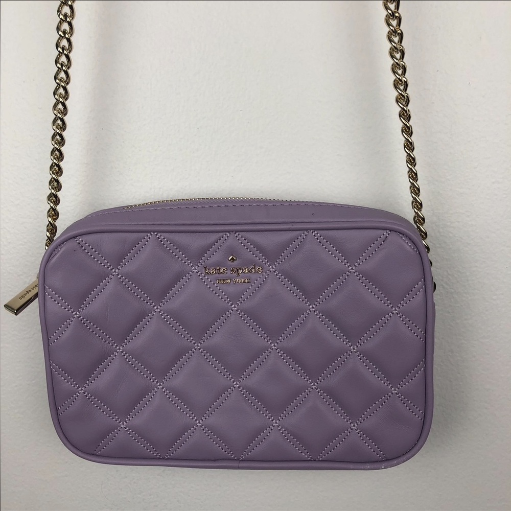 Kate Spade Purple Quilted Crossbody Bag with Chain Strap
